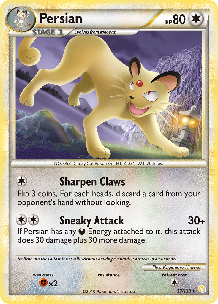 HeartGold SoulSilver Persian #27/123